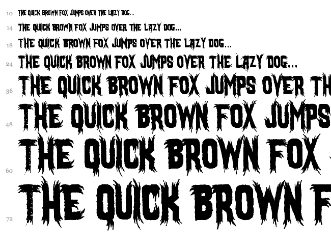 Mostly Ghostly font waterfall